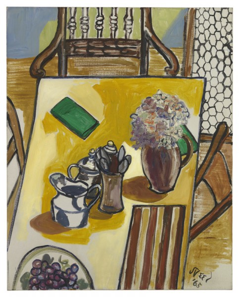 Still Life (Breakfast Table), 1965 Oil on canvas 30 x 24 inches (76.2 x 61 cm) (Courtesy of David Zwirner Gallery ©)